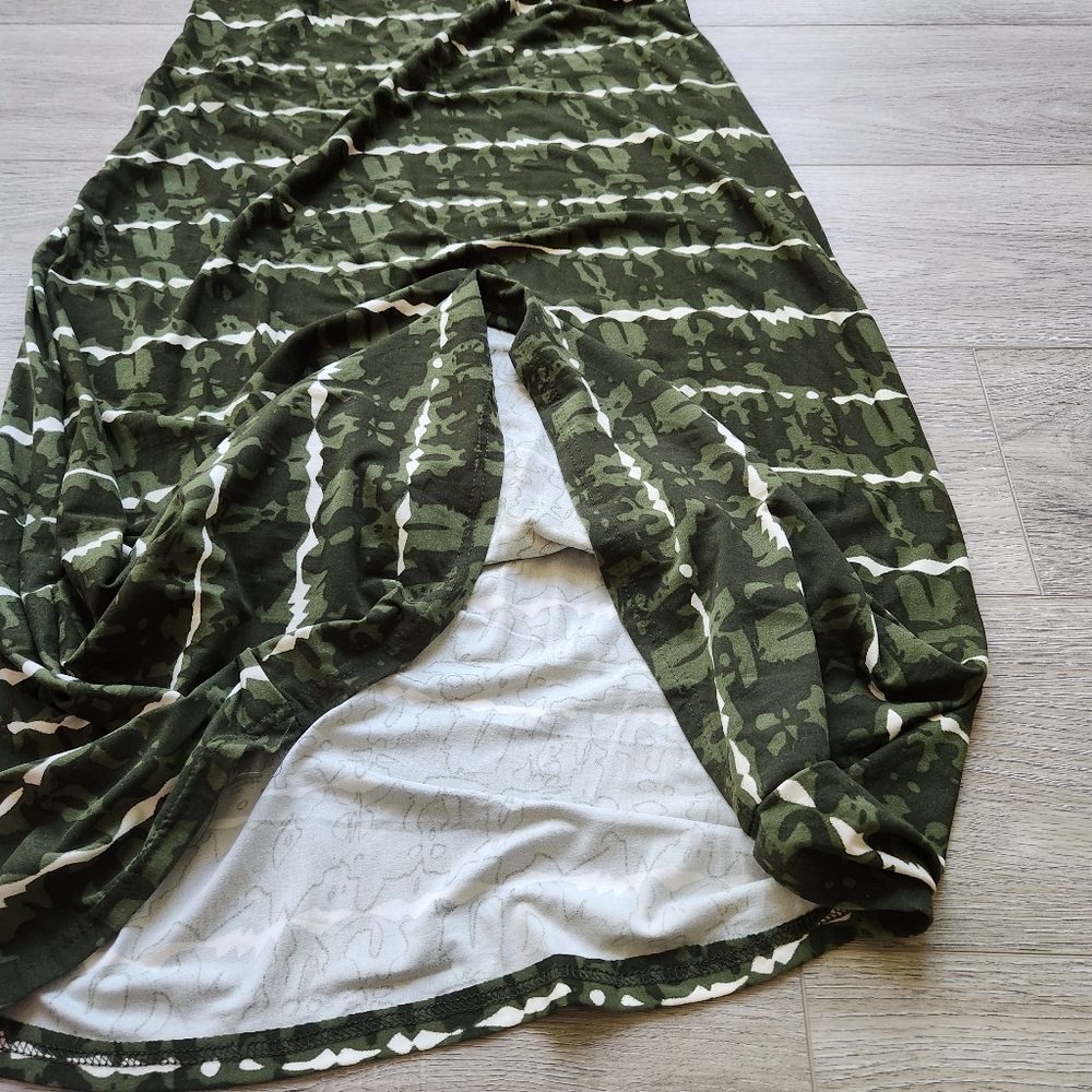 Exist Green Striped Maxi Womens Small Dress NWT Camo Short Sleeve UPF 50 - Picture 4 of 10